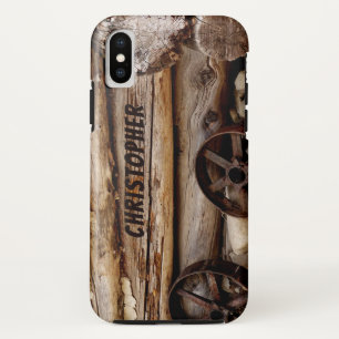 Log Cabin & Wagon Wheels, Name, iPhone X Case