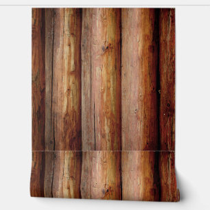 LOG CABIN  wall paper (Install horizontally)