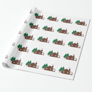 Log Cabin Wrapping Paper