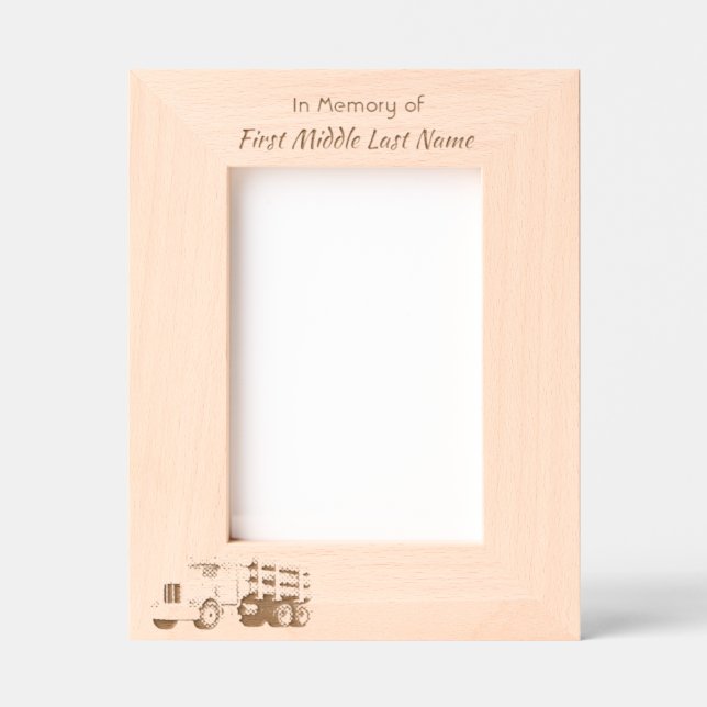 Log Haul Driver  Memorial Keepsake  Etched Frames (Front)