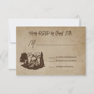Log Home Cabin Wedding RSVP Response Card