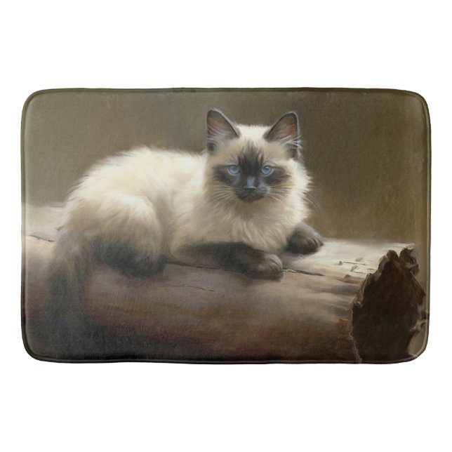 Log Lounger Siamese Kitten Bath Mat (Front)