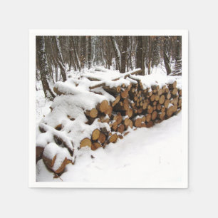 Log Pile in the Woods Paper Napkins