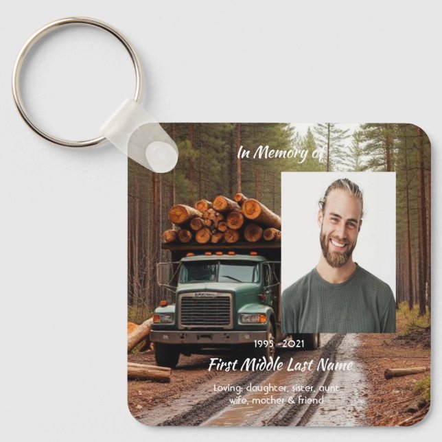 Log Truck Driver  Memorial Keepsake  Key Ring (Front)