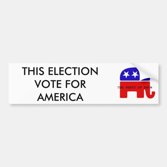 LOG WITH SCRIPT, THIS ELECTION VOTE FOR AMERICA BUMPER STICKER (Front)