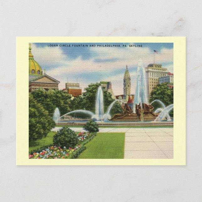 Logan Circle, Philadelphia Vintage Postcard (Front)
