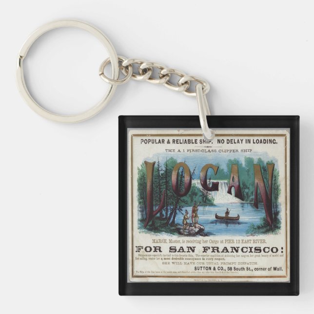 Logan Clipper Sailing  Key Ring (Front)