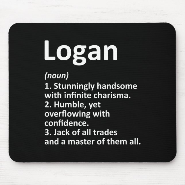 Logan Definition Personalised Name Funny Birthday  Mouse Mat (Front)