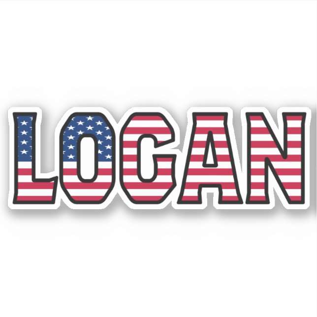 Logan Name First Name USA Sticker Stickerset (Front)