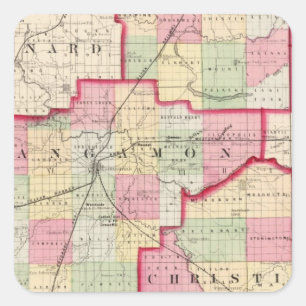 Logan, Sangamon, Christian counties Square Sticker