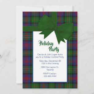 Logan Tartan Plaid Custom Christmas Party  Invitation