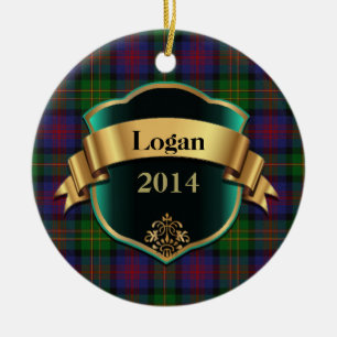 Logan Tartan Plaid Custom ornament