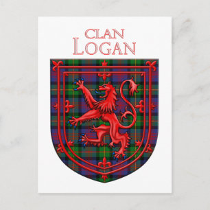 Logan Tartan Scottish Plaid Lion Rampant Postcard
