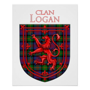 Logan Tartan Scottish Plaid Lion Rampant Poster
