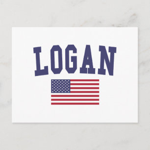 Logan US Flag Postcard