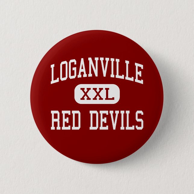 Loganville - Red Devils - High - Loganville 6 Cm Round Badge (Front)