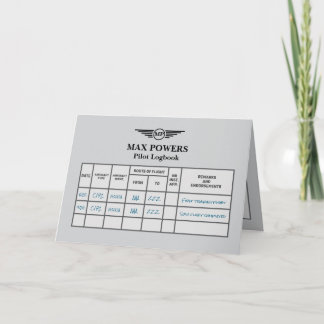 Logbook Solo Flight Congratulations Card