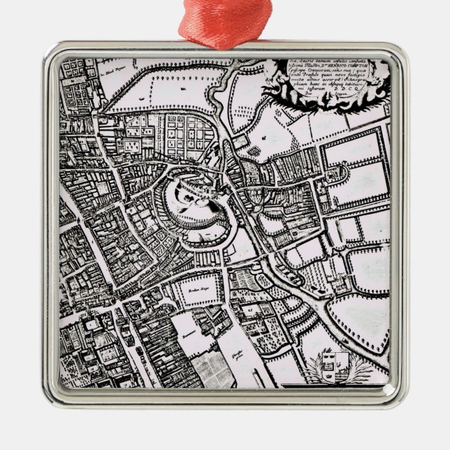 Loggan's map of Oxford, Western Sheet Metal Tree Decoration (Front)