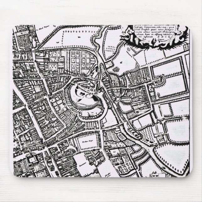 Loggan's map of Oxford, Western Sheet Mouse Mat (Front)