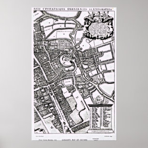 Loggan's map of Oxford, Western Sheet Poster