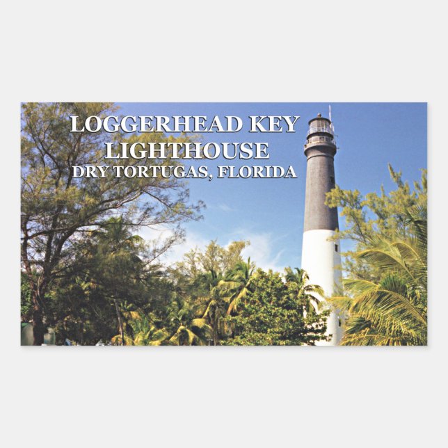 Loggerhead Key Lighthouse, Dry Tortugas Florida Rectangular Sticker (Front)