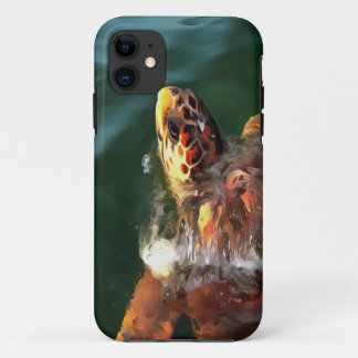Loggerhead Sea Turtle Artistic Portrait iPhone 11 Case