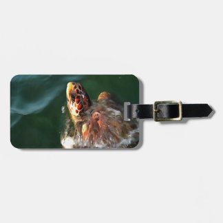 Loggerhead Sea Turtle Artistic Portrait Luggage Tag