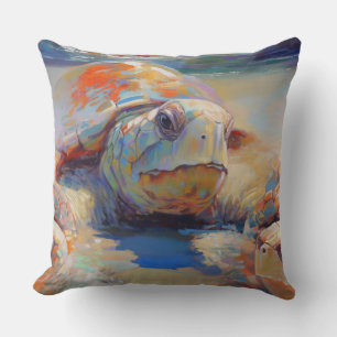 Loggerhead Sea Turtle Nesting on a Beach Cushion