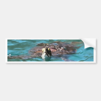 Loggerhead Sea Turtle Wildlife Art Bumper Sticker