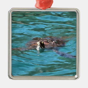 Loggerhead Sea Turtle Wildlife Art Metal Tree Decoration