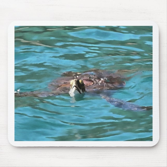 Loggerhead Sea Turtle Wildlife Art Mouse Mat (Front)