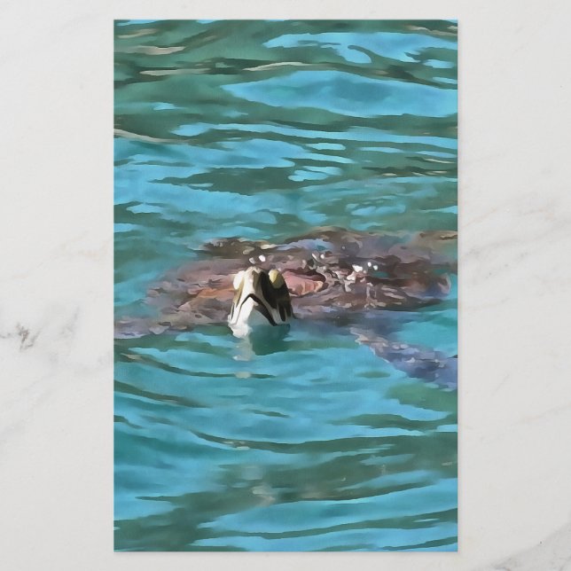 Loggerhead Sea Turtle Wildlife Art Stationery (Front)