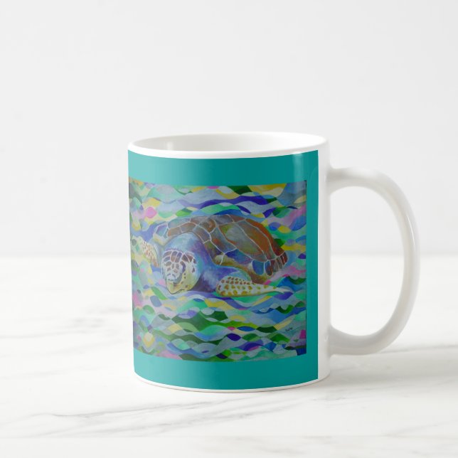 Loggerhead Turtle Colourful Art Coffee Mug (Right)