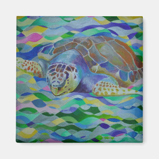 Loggerhead Turtle Colourful Art Magnet