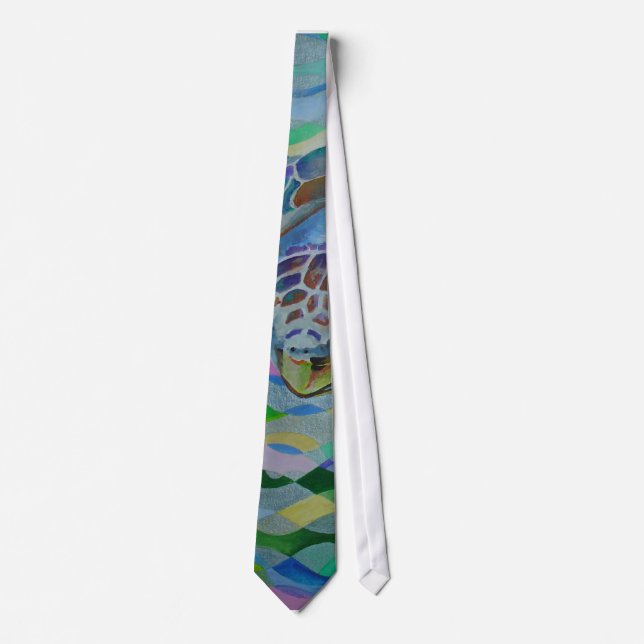Loggerhead Turtle Colourful Art Tie (Front)