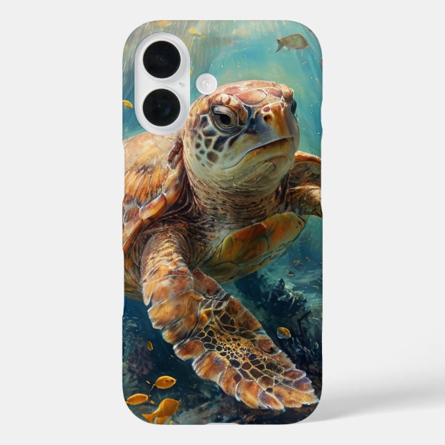 Loggerhead turtle swimming in the ocean cover (Back)