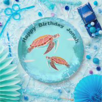Loggerhead Turtles Under the Sea Party Plates
