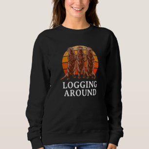 Logging Around Otter Sea Animals Sea Otter 1 Sweatshirt