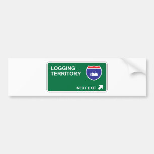 Logging Next Exit Bumper Sticker