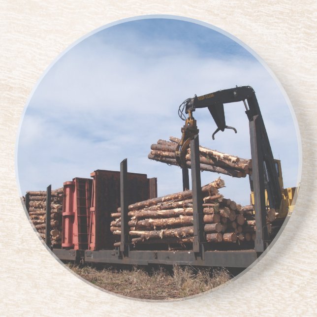 Logging Series-Loading Cut Trees on Railcar-Coaste Coaster (Front)