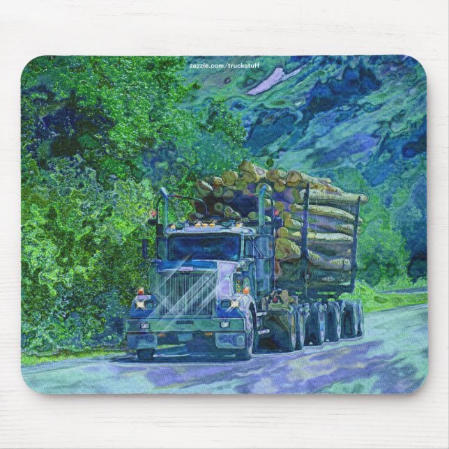 LOGGING TRUCK BIG RIG TRUCKERS Gifts Mouse Mat (Front)