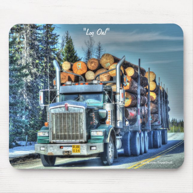 Logging Truck Highway Driving Art II Mouse Mat (Front)