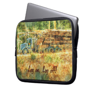 Logging Truck Humour Driver's Art Laptop Sleeve