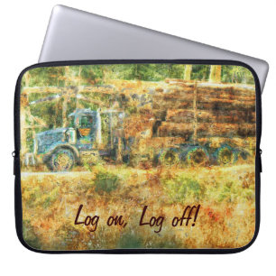 Logging Truck Humour Driver's Art Laptop Sleeve