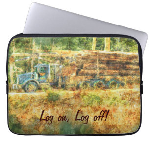 Logging Truck Humour Driver's Art Laptop Sleeve