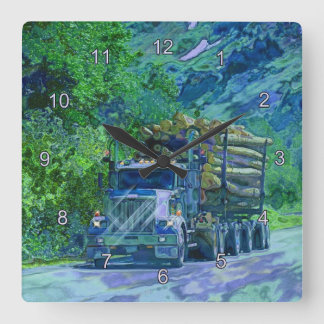 Logging Truck Lumber Haulage Wall Clock