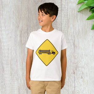 Logging Truck Warning Sign Transport Road Safety T-Shirt