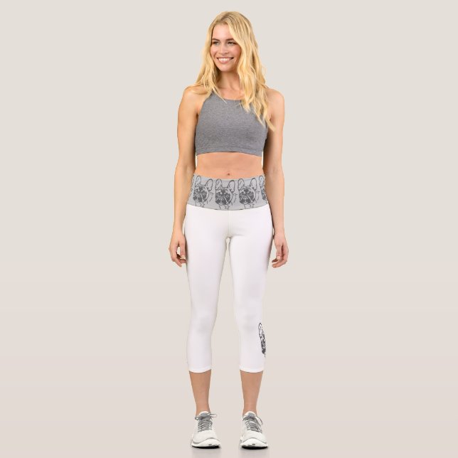Loggings with French Bulldog Flea Capri pants (Front)