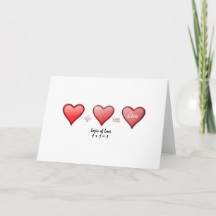 Logic of Love One Plus One Valentine's Day Holiday Card