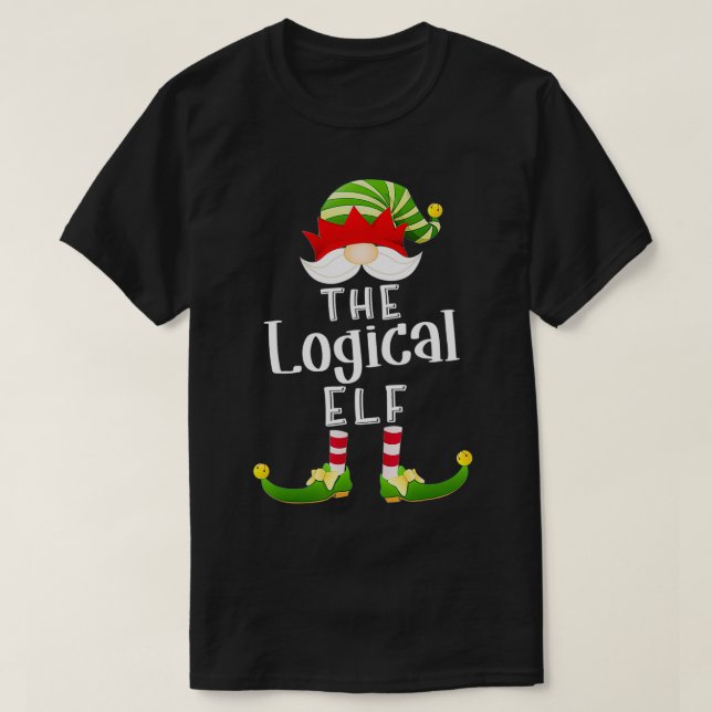Logical Elf Group Christmas Funny Pajama Party  T-Shirt (Design Front)
